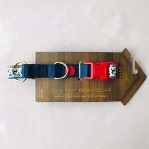 DOGHAUS Dual print dog Collar w Accent ring & Festive Prints